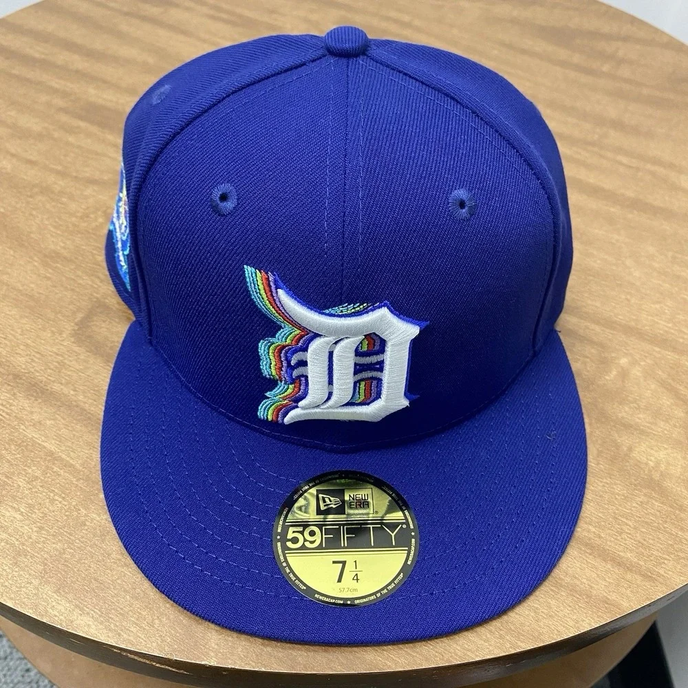 New‎ Era 59FIFTY Detroit Tigers World Series 50th Anniversary Blue Hat 7 1/4
